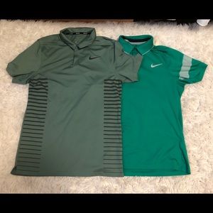 LOT OF 2 MENS NIKE GOLF SHIRTS DRI FIT